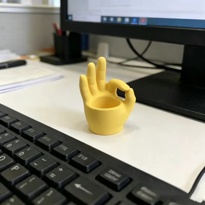 Hand OK Sign Shaped Storage Container,Small Succulent Plant Pot,3D Printed Desk Organizer,Versatile Jewelry Tray Tabletop Home