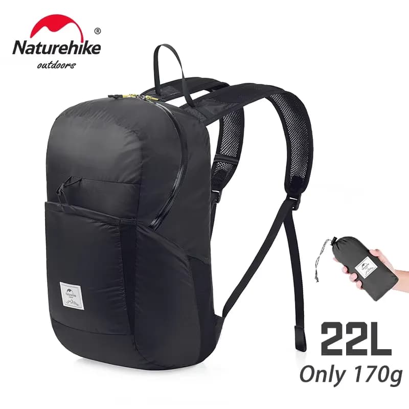 Men's Naturehike Backpack 170g ultralight, women's and men's shoulder bag, 22L waterproof folding bag, travel backpack, daily hiking backpack