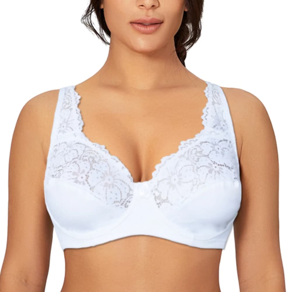 Reggiseni per donna Lingerie Top Reggiseno di pizzo femminile con ferretto Plus Size Reggiseno Prospettiva Biancheria intima sexy BC DD EF Cup
