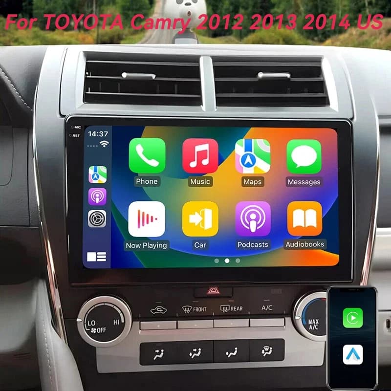 Autoradio Android 16 per TOYOTA Camry 2012 2013 2014 Versione USA, Lettore Multimediale Video, Navigazione GPS, CarPlay Wireless Auto