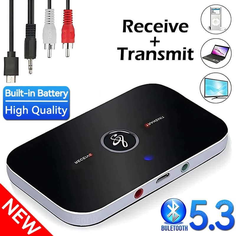 Bluetooth 5.3 up-to-date RCA Jack AUX 3.5mm Dongle USB Wireless Adapter for Headphone Music TV for Car PC