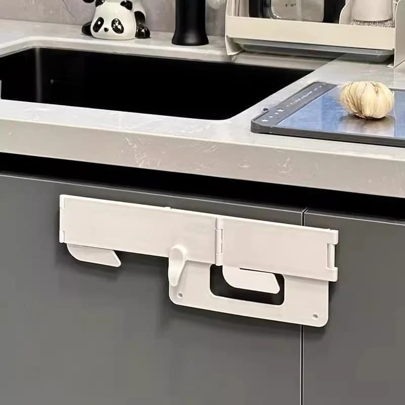 Porta sacchetti pieghevole per la spazzatura, porta sacchetti da bagno a parete senza foratura, porta sacchetti multifunzionale da cucina in plastica