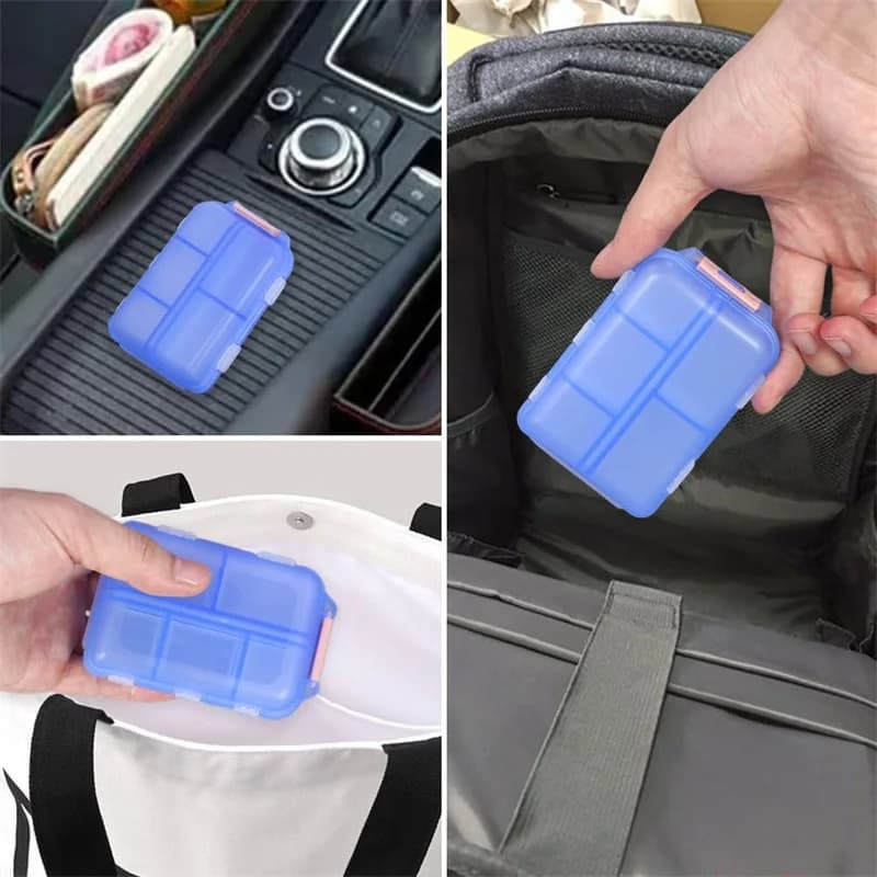10 griglie portapillole portatile pieghevole medicina farmaci pillole capsula Tablet contenitore scatole plastica vuoto organizzatore di farmaci portapillole