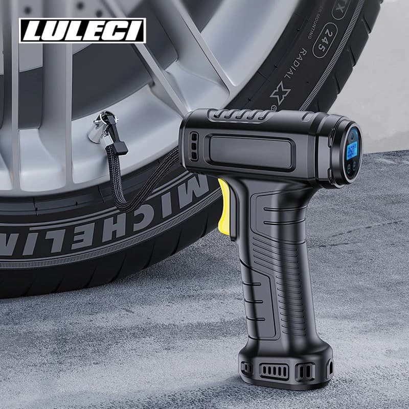 Nuovo compressore d'aria portatile da 120W pompa gonfiabile Wireless/cablata pompa ad aria portatile gonfiatore per pneumatici digitale per palloni da bicicletta per auto