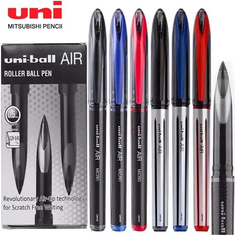 Penna Gel Uni-ball 3/6 pz, Inchiostro Liquido a Flusso Diretto, Nera 0.5/0.7mm, Controllo Inchiostro Libero, Forniture Scolastiche UBA-188