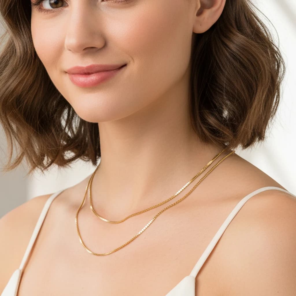 Collana a Catena Placcata Oro St-Belan 38/42CM per Donne, in Acciaio Inossidabile, Regolabile, Minimalista, Ideale come Regalo per Ragazze