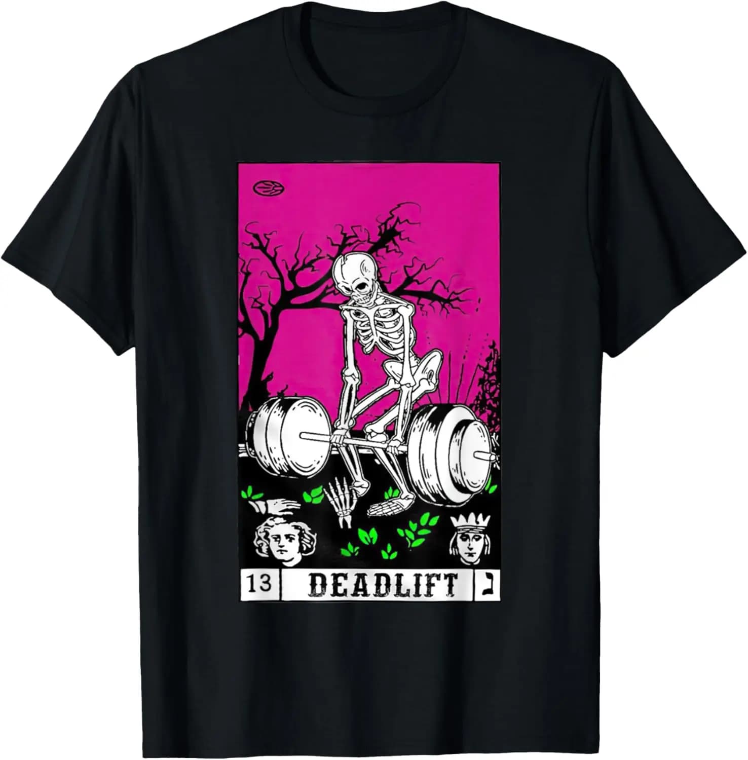 Tarot Card Funny Gym Deadlifts Workout Occult Reading Reader T-Shirt