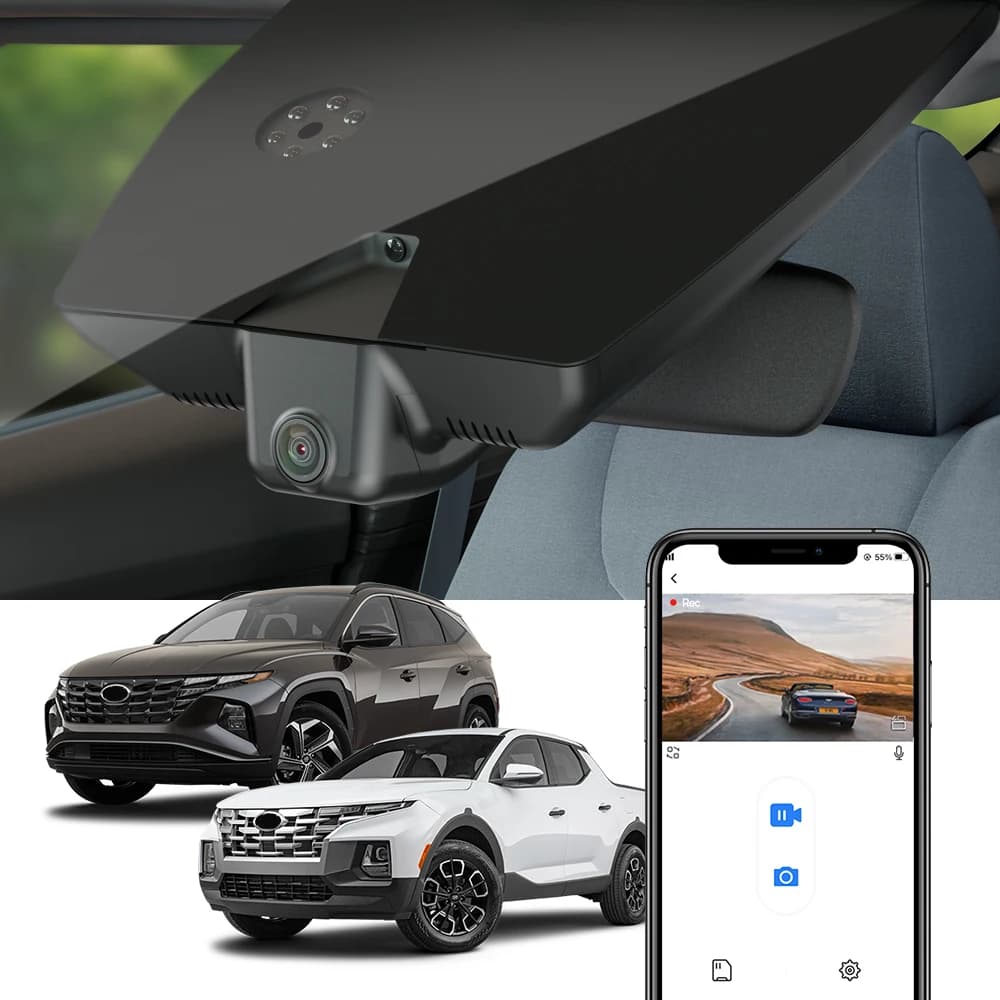 Dash Cam Fitcamx 4K per Hyundai Tucson 3a/4a generazione 2016-2026 e Santa Cruz 2022-2026, telecamera da cruscotto OEM con video UHD, WDR