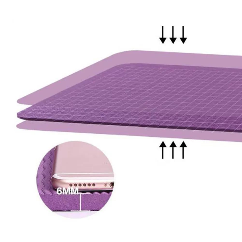 Tappetino Yoga TPE 6mm Extra Spesso Antiscivolo per Hot Yoga, Pilates, Fitness, Stretching, Campeggio, Portatile e Confortevole