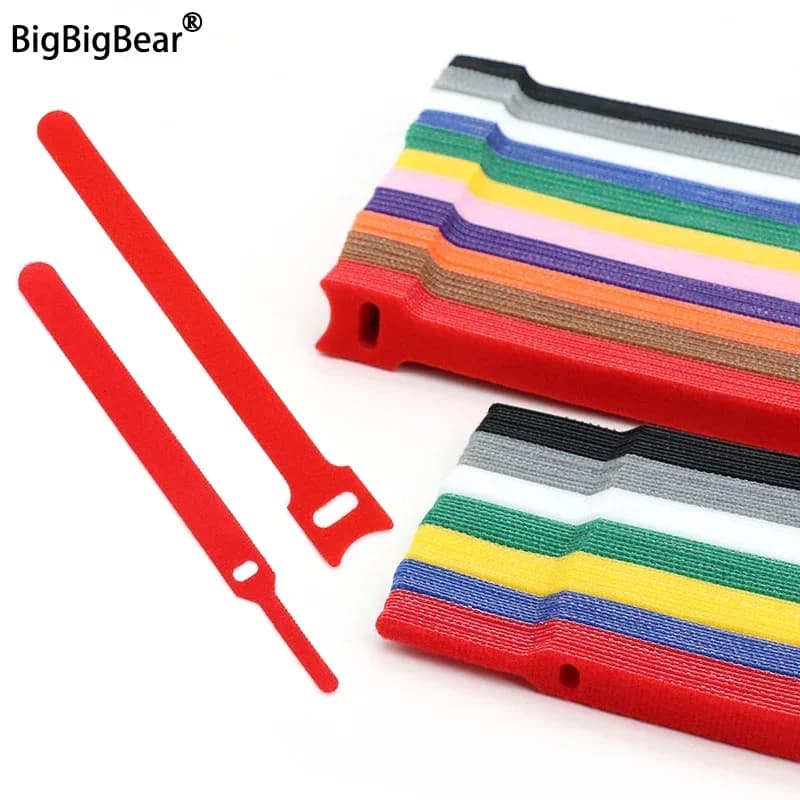 Fascetta per cavi rilasciabile Avvolgimento in nylon Fascio con cerniera Fasciatura 12x150/200/250/300mm Fissaggio in plastica Fascette riutilizzabili Cinghie Organizzatore di cavi