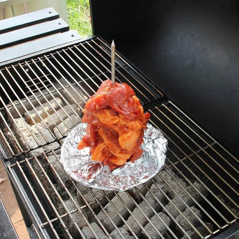 Vassoio raccogligocce in acciaio inossidabile per bistecche, pollo e carne arrosto, con punte di ricambio e manico, accessori per affumicatore