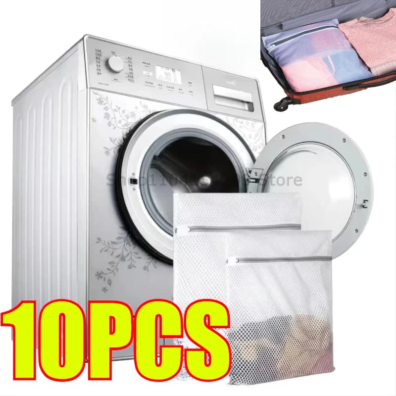 1-10 bags for durable white linen in honeycomb net for a delicate mesh fabric bag for durable and reusable delicate washing