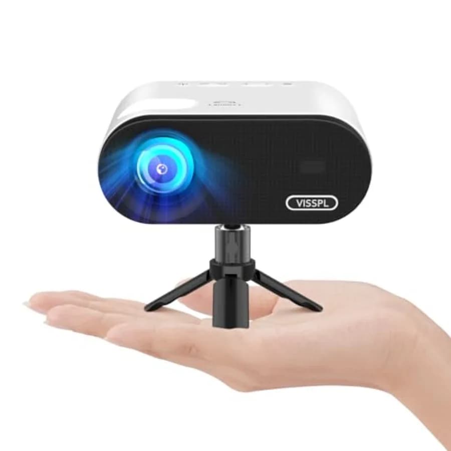 Mini Proiettore Portatile con WiFi e Bluetooth Full HD 1080P per Home Theater e Cinema all'Aperto in Nero Compatibile con