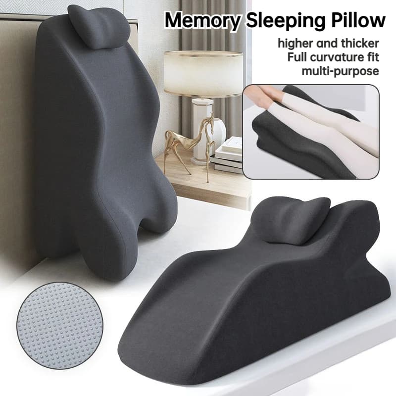Cuscino Curvo per Testiera e Supporto Lombare per Uso Domestico, Cuscino in Memory Foam per Alleviare lo Stress Durante il Sonno, Supporto per Gambe