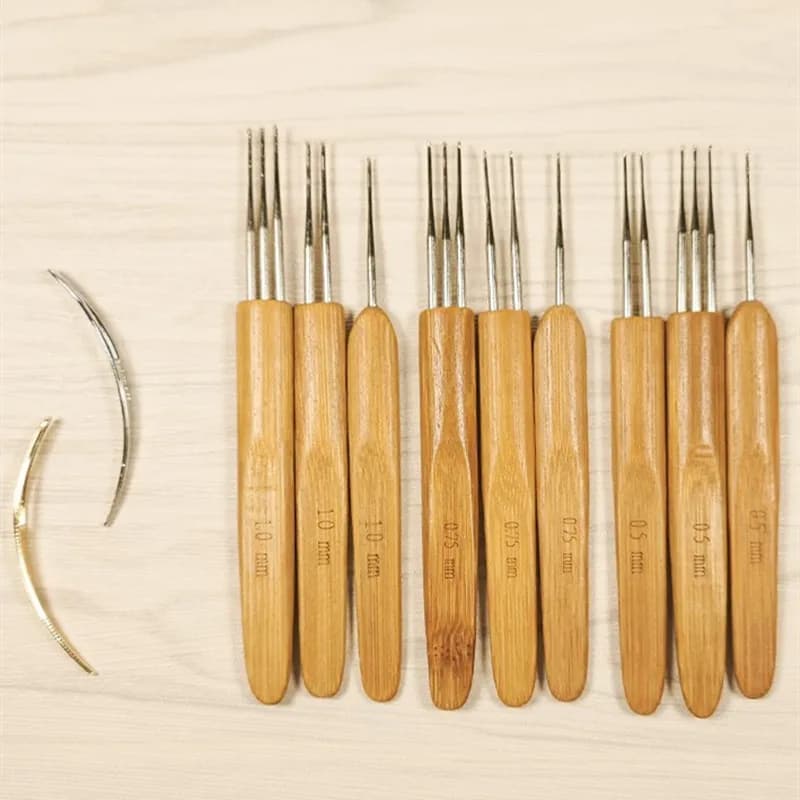 1 pz legno uncinetto Dreadlocks treccia ago piuma parrucca gancio aghi infilatore per maglieria capelli aghi all'uncinetto strumenti di estensione dei capelli