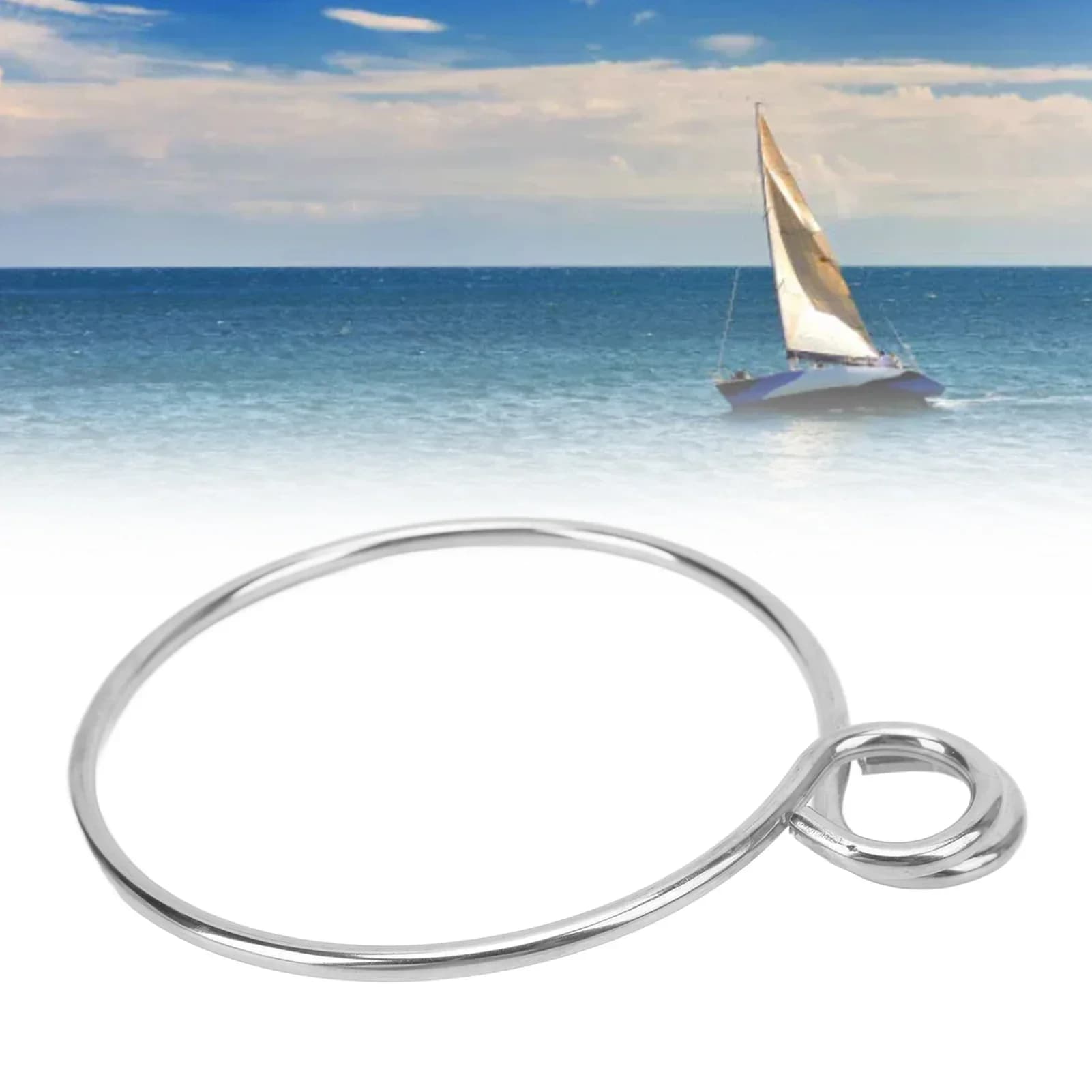 Marine Anchor Ring 304 Stainless Steel Polished Appearance Silve Corrosion Resistant Boats Accessories