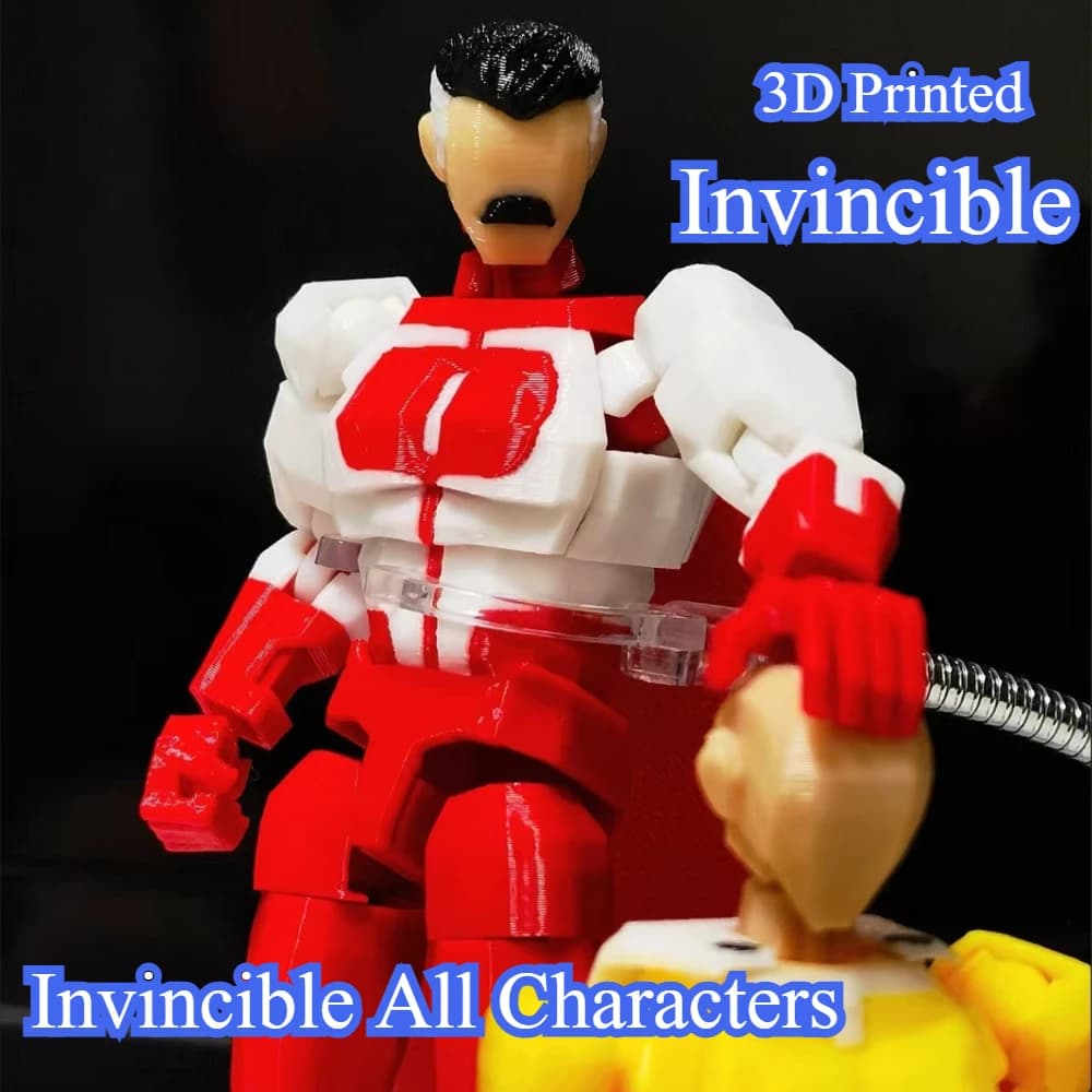 Action Figure Stampata in 3D, Multi-Articolata e Modellabile, Invincibile T13 Dummy13 con Maschera Blu, Giocattolo Personalizzabile, Regalo