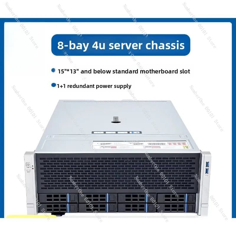 Chassis NAS 4U Rackmount a 8 Bay, Case Server di Archiviazione per Calcolo AI Multi-Disk per 4 GPU Audio Video