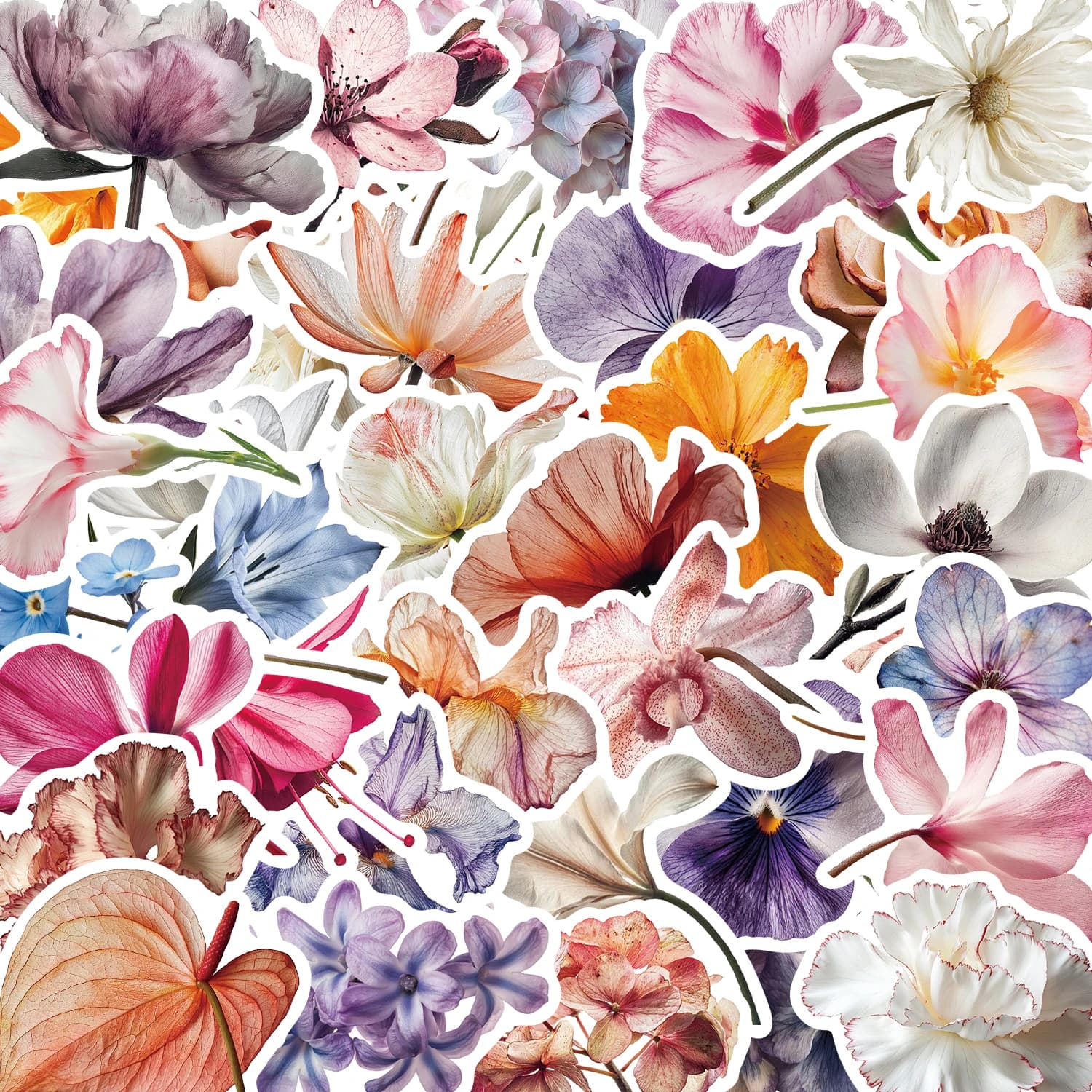 50 adesivi con paesaggi floreali, simpatici cartoni animati, decalcomanie, giocattoli, laptop, notebook, bagagli, adesivi decorativi per motociclette