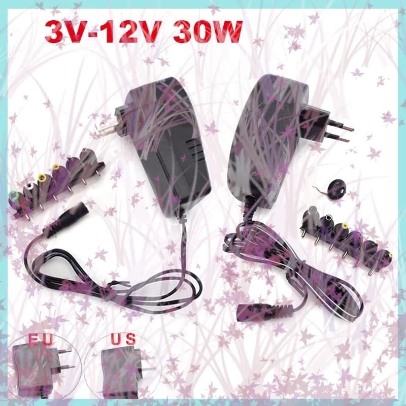 AC/DC Adapter 3v 4.5v 5v 6v 7.5v 9v 12v Adjustable Power Adapters Universal Travel Charger Switch Power Supply EU/US Plug B2