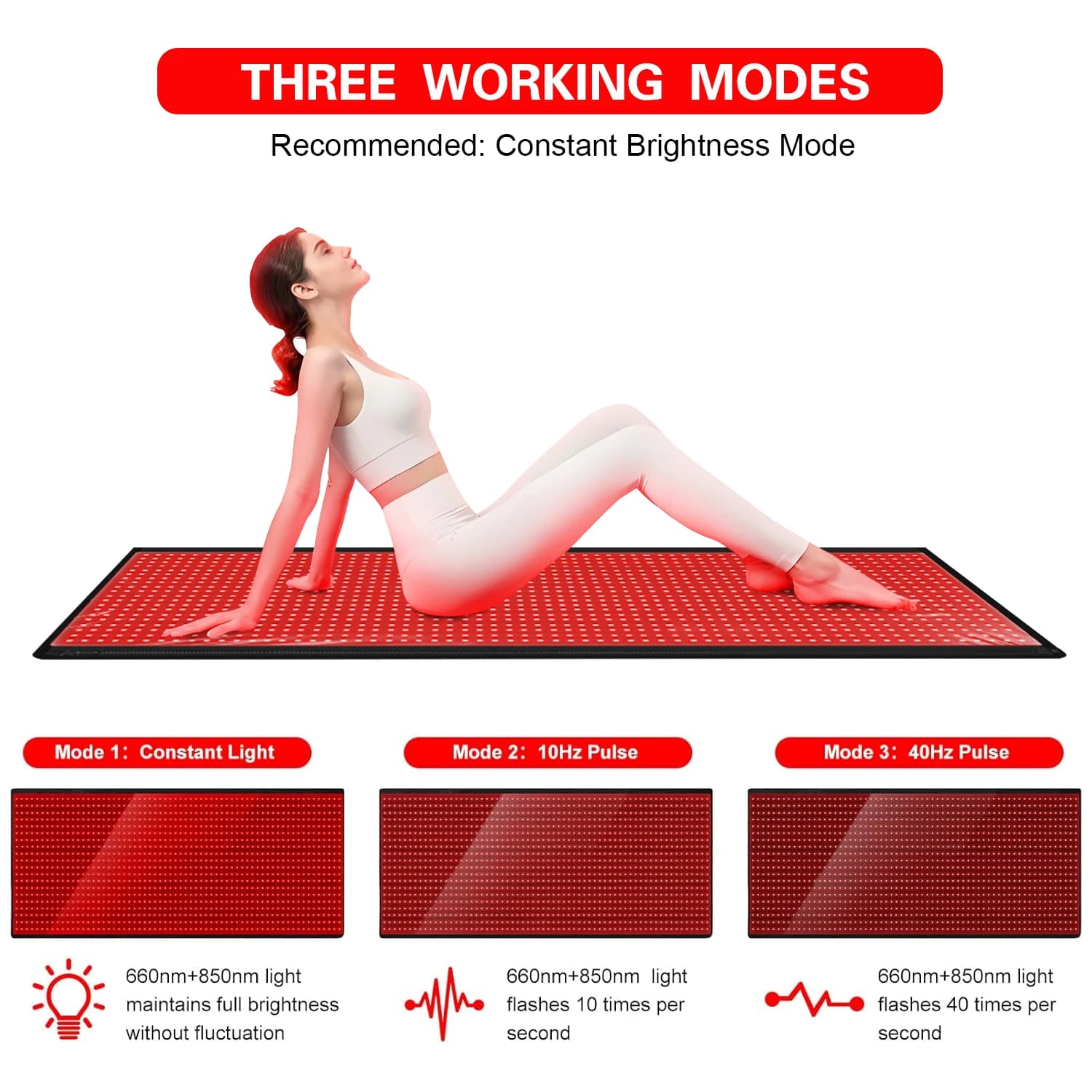 660nm 850nm Laser Red Light Therapy Blanket Yoga Mat Treatment Pad Full Body Pain Relief Personal Care Device