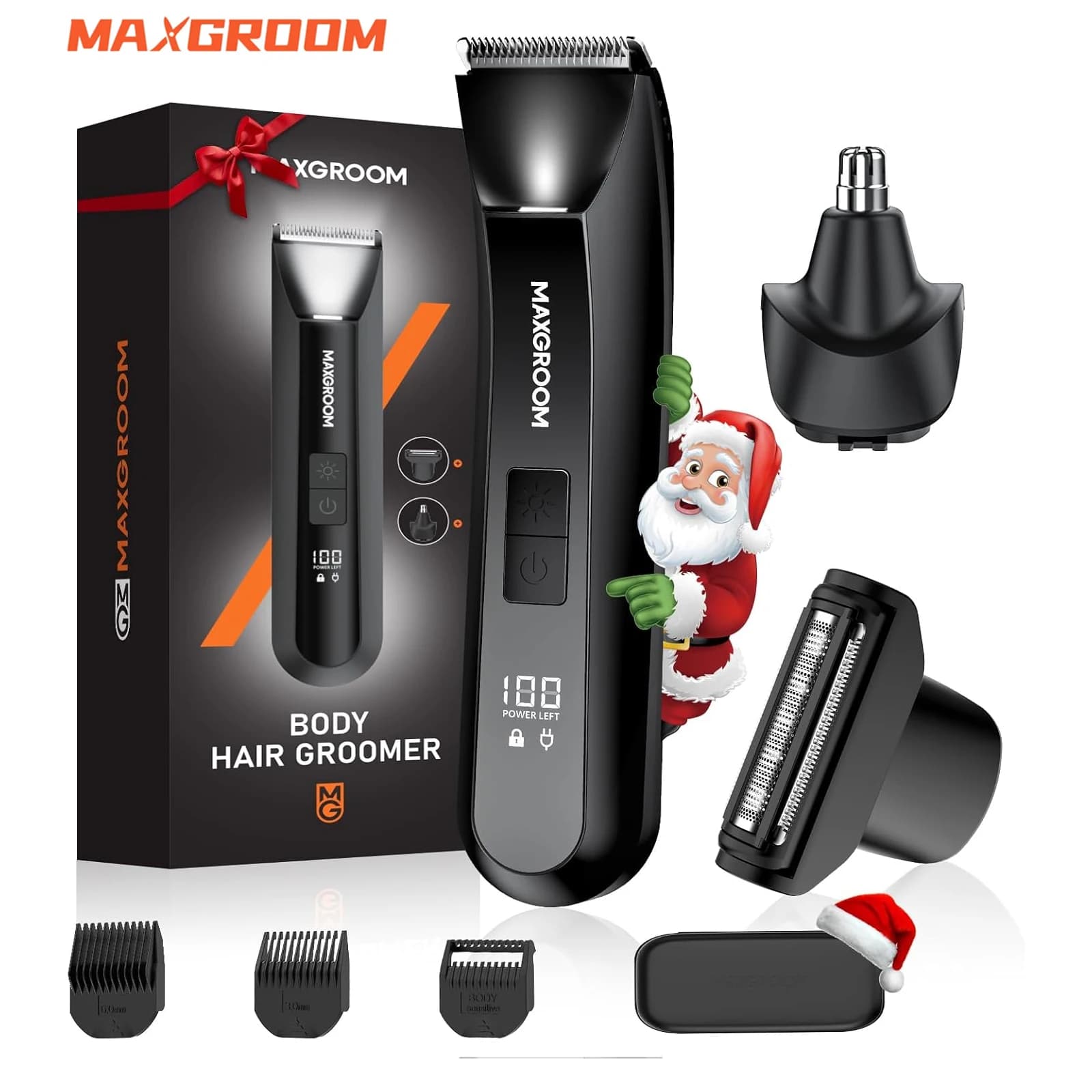 MAXGROOM 3 in 1 Electric Razor For Men Body Haircuts Head Waterproof Razor Barba Trimmer Head Rechargeable Barbary Machine