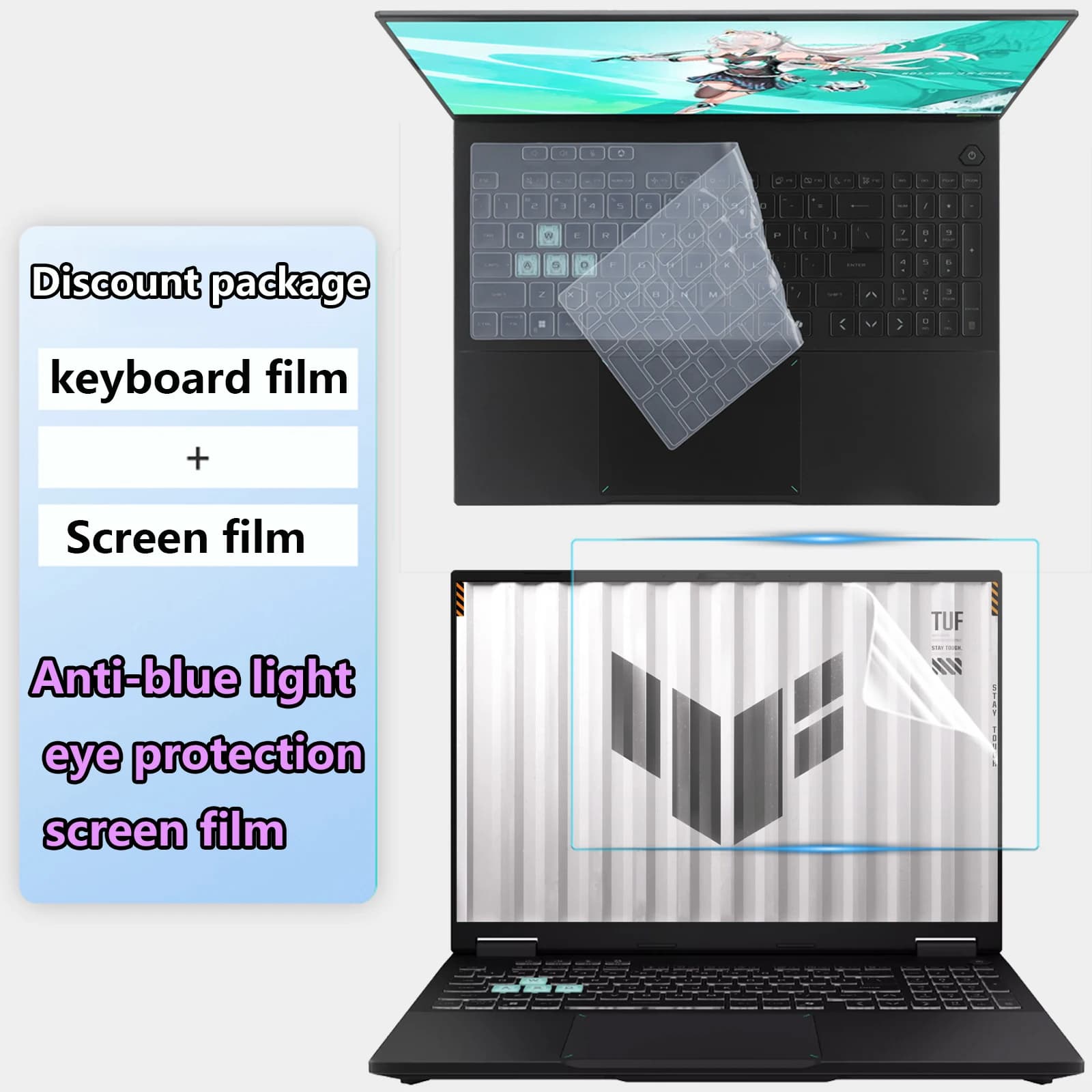 For 18 inch ASUS TUF Gaming A18 2026/25 FA808F/PR/PP/PM/UM/UP/UH Laptop Keyboard Cover Matte Anti Glare Screen Protector Film