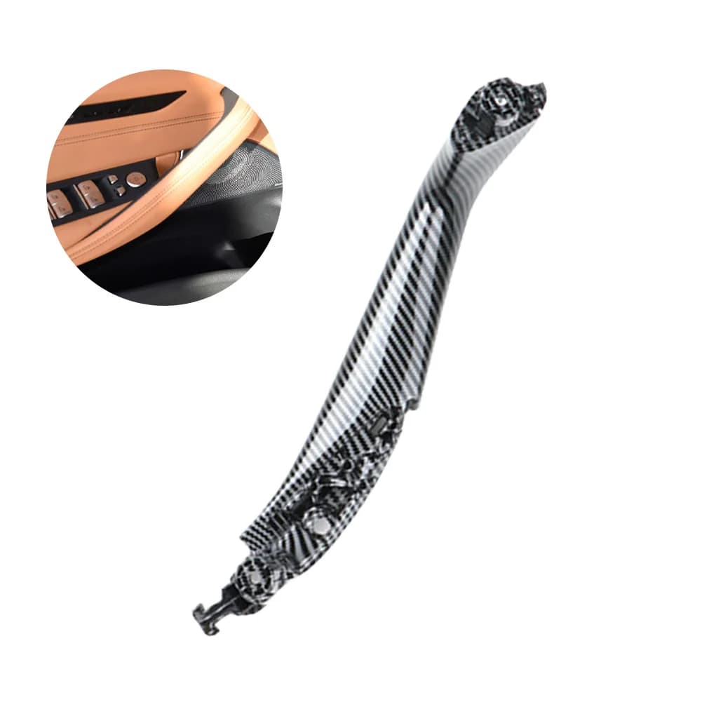 Maniglia Interna in Fibra di Carbonio per Auto, Pannello Decorativo Nero per Maniglia Porta 51417438523 per BMW Serie 5 G30 G31 G38