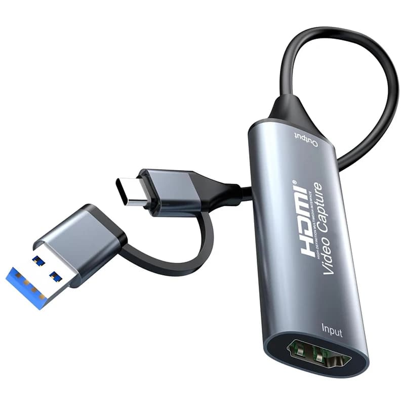 Scheda di acquisizione video USB HDMI 4K Porta 2 in 1 USB 3.0/2.0 con scheda di registrazione video di tipo C Grabber USB tipo-c 1080P per PC PS5 Live