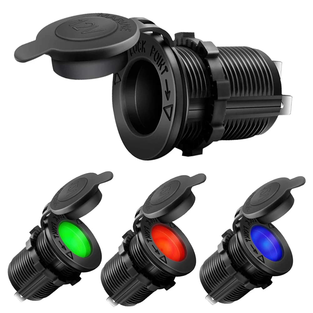 Presa Accendisigari Auto 12V 24V Adattatore Spina Multipla per Moto, Barca, Camion, Camper, ATV