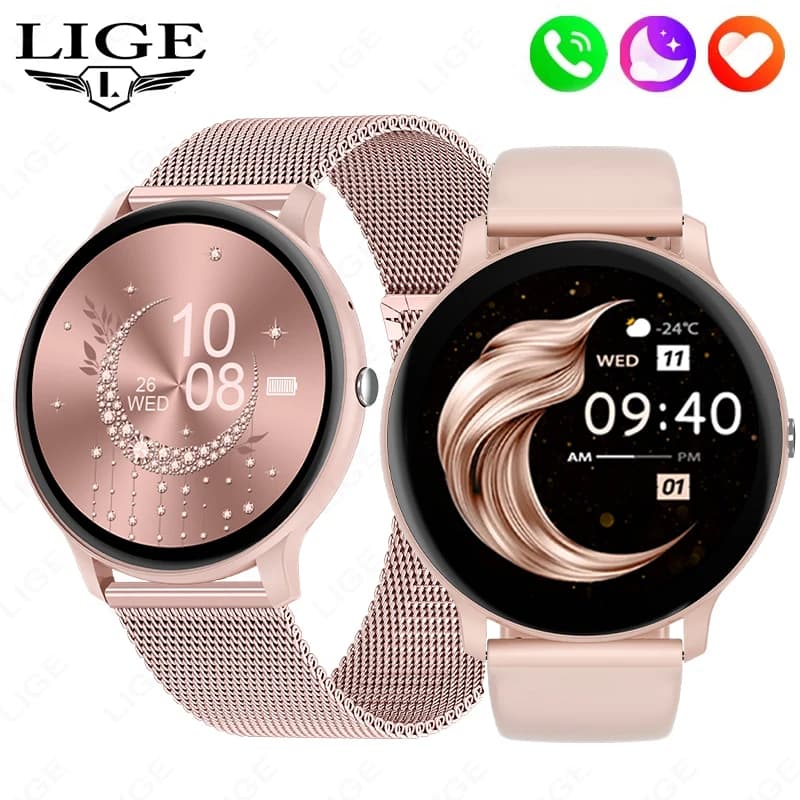 2025 Call Bluetooth Smart Watch Women's Custom Dial Stainless Steel Watches Man Sport Fitness Tracker Heart Rate Smartwatch for Android iOS