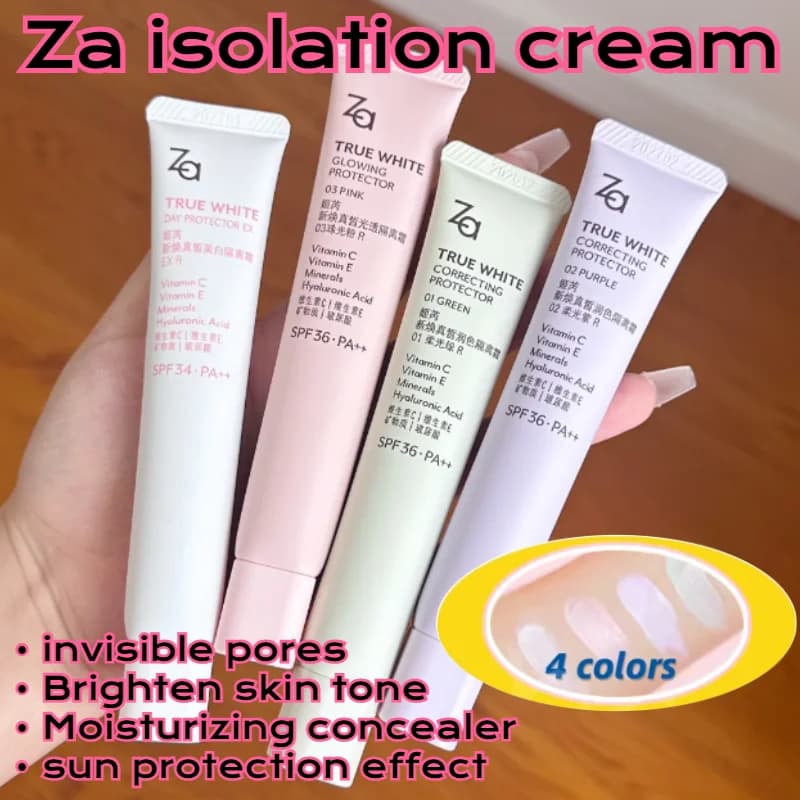 Za crema isolante Base trucco tre in uno pori invisibili schiarente tono della pelle idratante che nasconde l'effetto di protezione solare