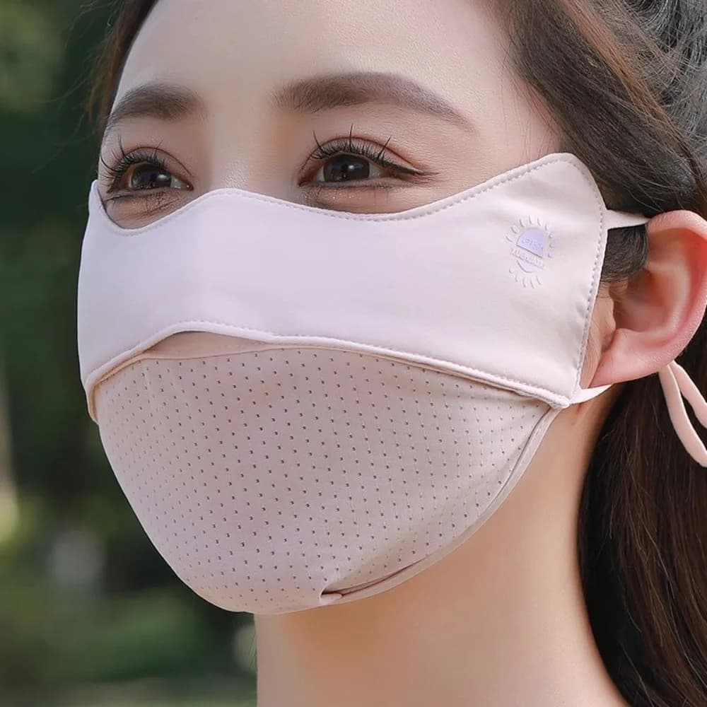 New Breathable Ice Silk Mask Washable Dustproof Riding Face Mask Anti-UV Mesh Face Veil Unisex