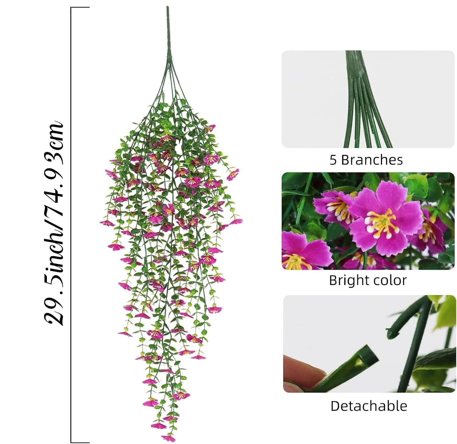 Artificial Plant Decorative Simulation Plant Wall Hanging Artificial Fake Plant For Seasonal Decoration Outdoor Use Garden Decor