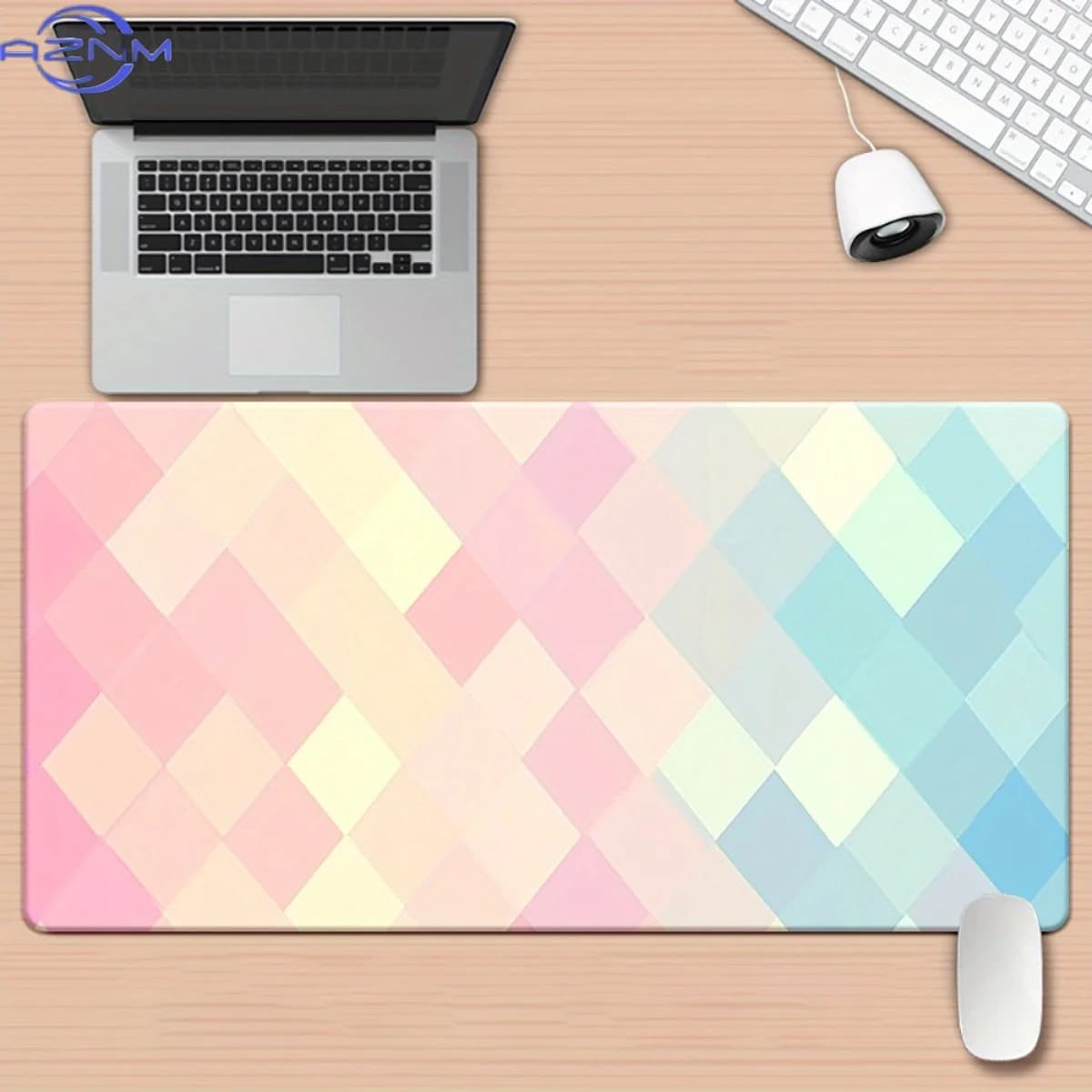 Soft large mouse pad, non-slip rubber base. Durable, smooth for gaming/office. Custom pattern available, easy to clean