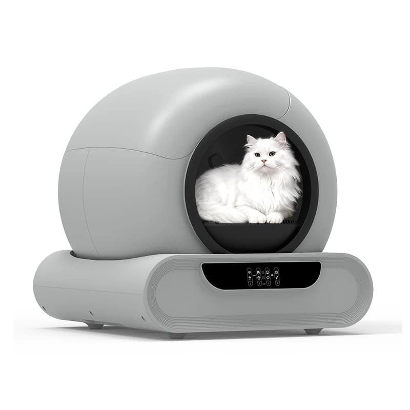 Lettiera per Gatti Intelligente Autopulente di Ultima Generazione con Controllo Odori, Colore Grigio, con App