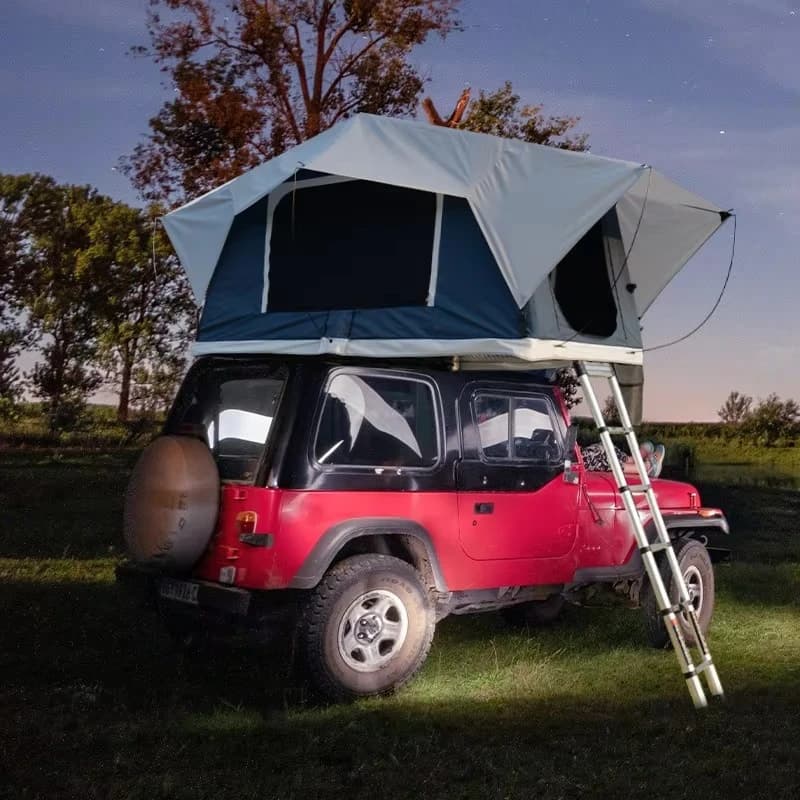 Tenda da Tetto per Auto Da Niu per Tour Self-Driving, Una Camera da Letto, Quattro Stagioni, Campeggio Outdoor, Nera, Antivento, Impermeabile, per Alpinismo