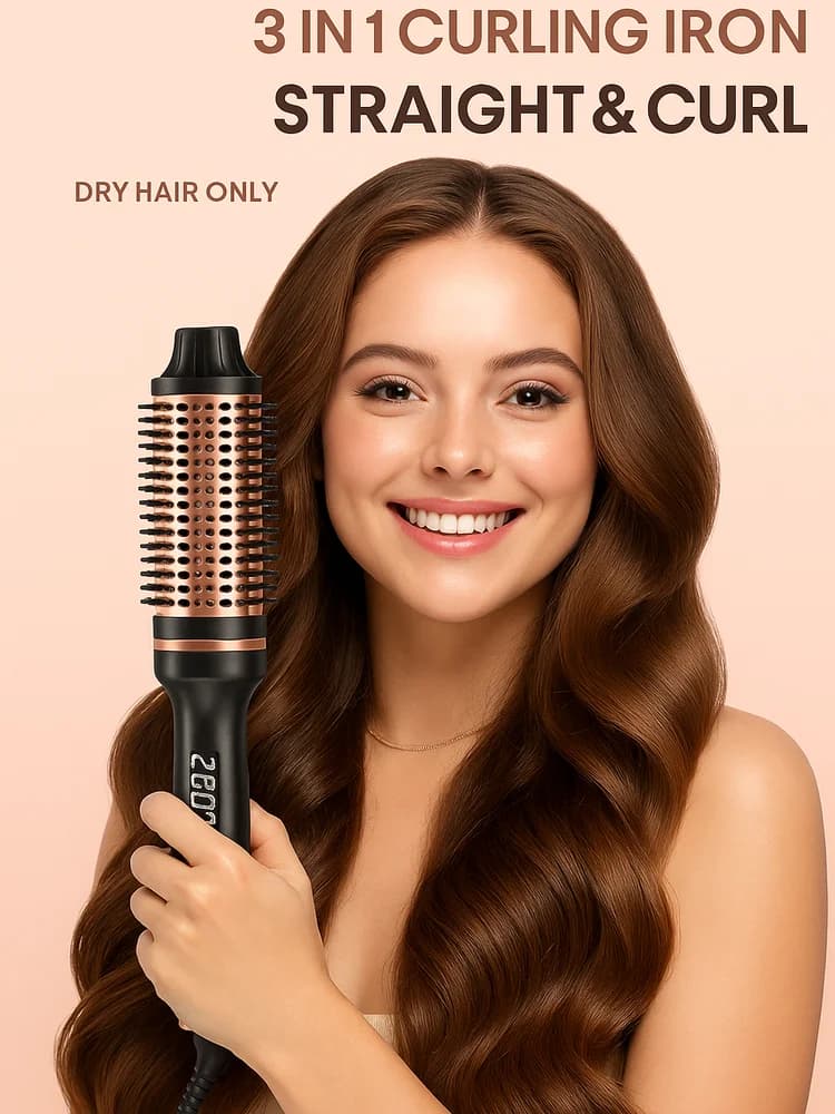 Thermal brush Hairstyle combs quick electric heating Anti-coating Hair plate 3 in 1 heated brush Professional hairstyle brush