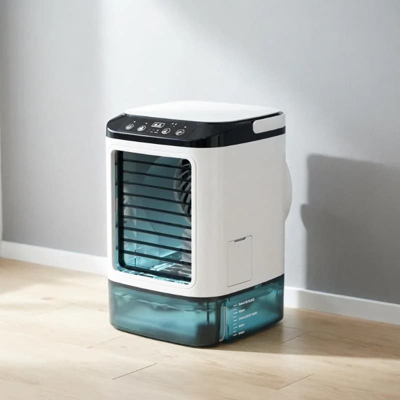 Mini USB Desktop Mist Fan Humidifying Air Cooler Portable Cooling Fan with Ice Box for Home Office Dormitory Use