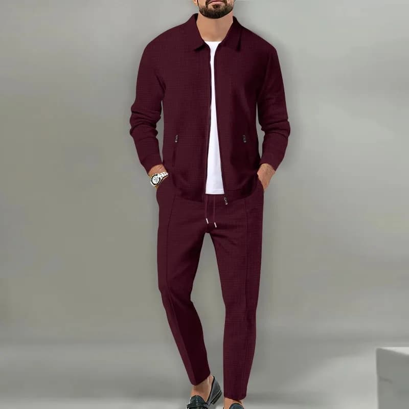 Nuova tuta sportiva da uomo per primavera e autunno 2026, giacca e pantaloni in tinta unita, stile casual e sportivo