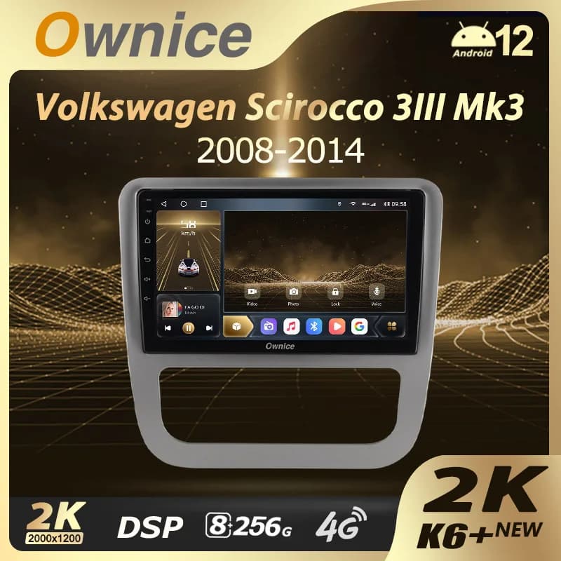 Ownice K6+ 2K per Volkswagen EOS Scirocco 3 III Mk3 2008 - 2014 Autoradio Multimediale con Navigatore GPS Android 12