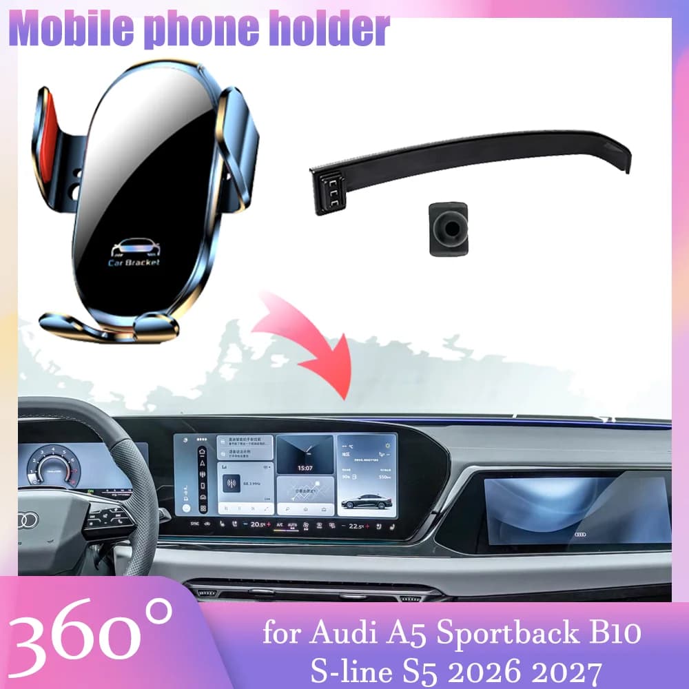 Car Mobile Phone Holder for Audi A5 Sportback B10 S-line S5 2026 2027 GPS Air Vent Clip Stand Screen Support Base Accessories