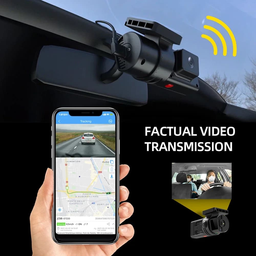 JC181 Mini Dashboard Camera Double 4G DVR WiFi USB Rotating Car 1080P GPS Video Events G-Sensor Lock Fuel