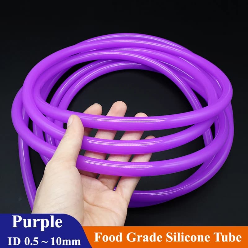 Silicone rubber hose for food use purple 1/3/5/10M ID 0.5/1/2/3/4/5/6/7/8/10mm
