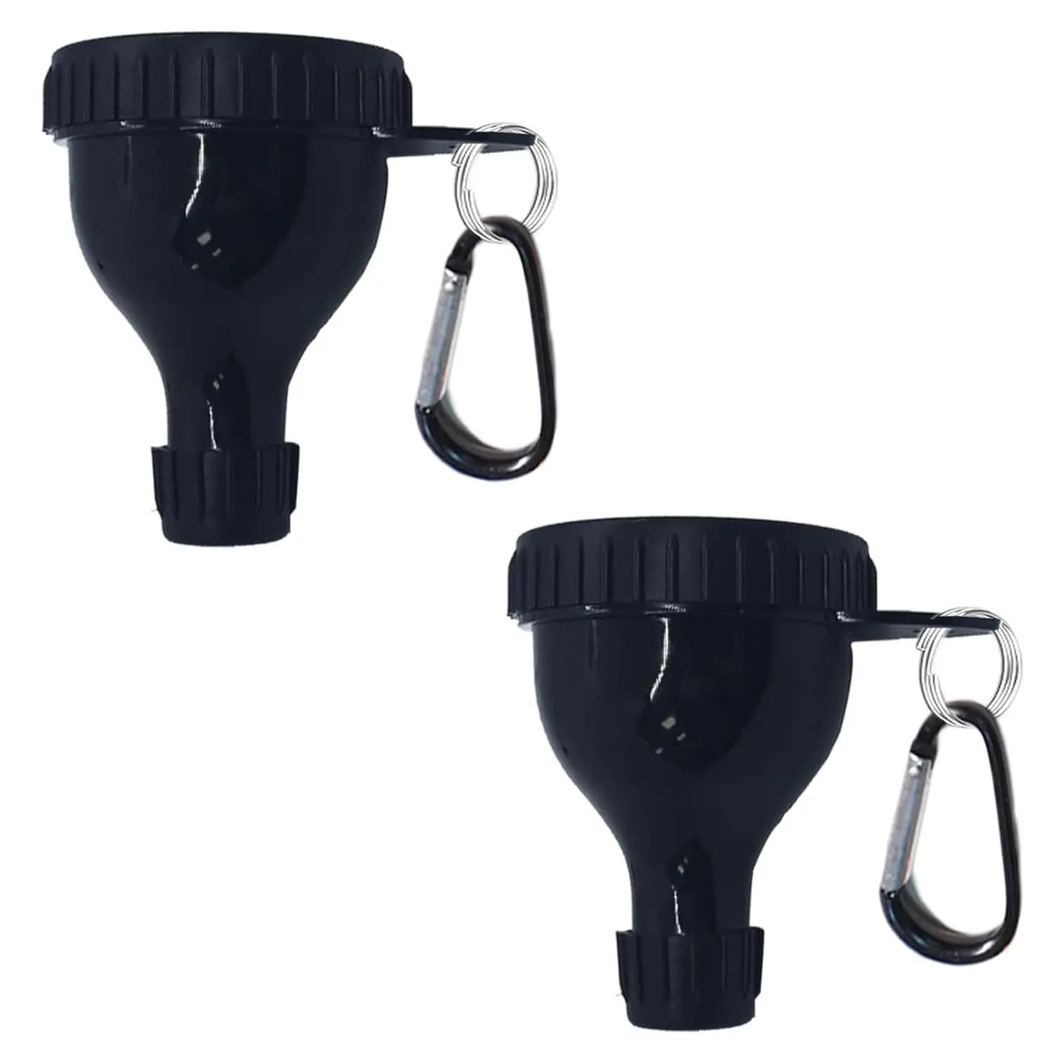 Set di 2 Contenitori per Proteine in Polvere con Mini Imbuto e Portachiavi - Imbuto Portatile per Shaker da Viaggio