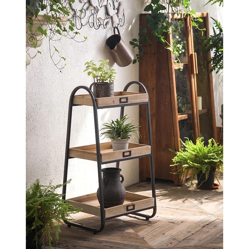 Supporto per vasi da fiori in legno per interni, stile rustico, per giardino domestico, supporto per piante e fiori in legno, prodotti di successo