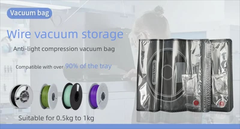 3D Printer Filament Storage Bag, Upgraded Black Vacuum Sealing Bag, : Keep Filament Dry, For PLA ABS PETG Filament