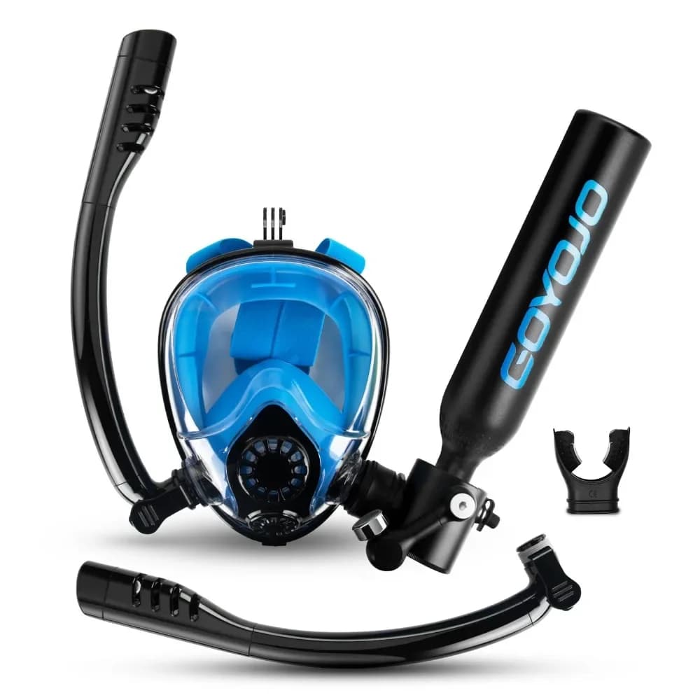 Bombola Subacquea con Maschera Snorkel 0.5L Mini Scuba Portatile, Maschera Subacquea Integrale, Sistema Subacqueo