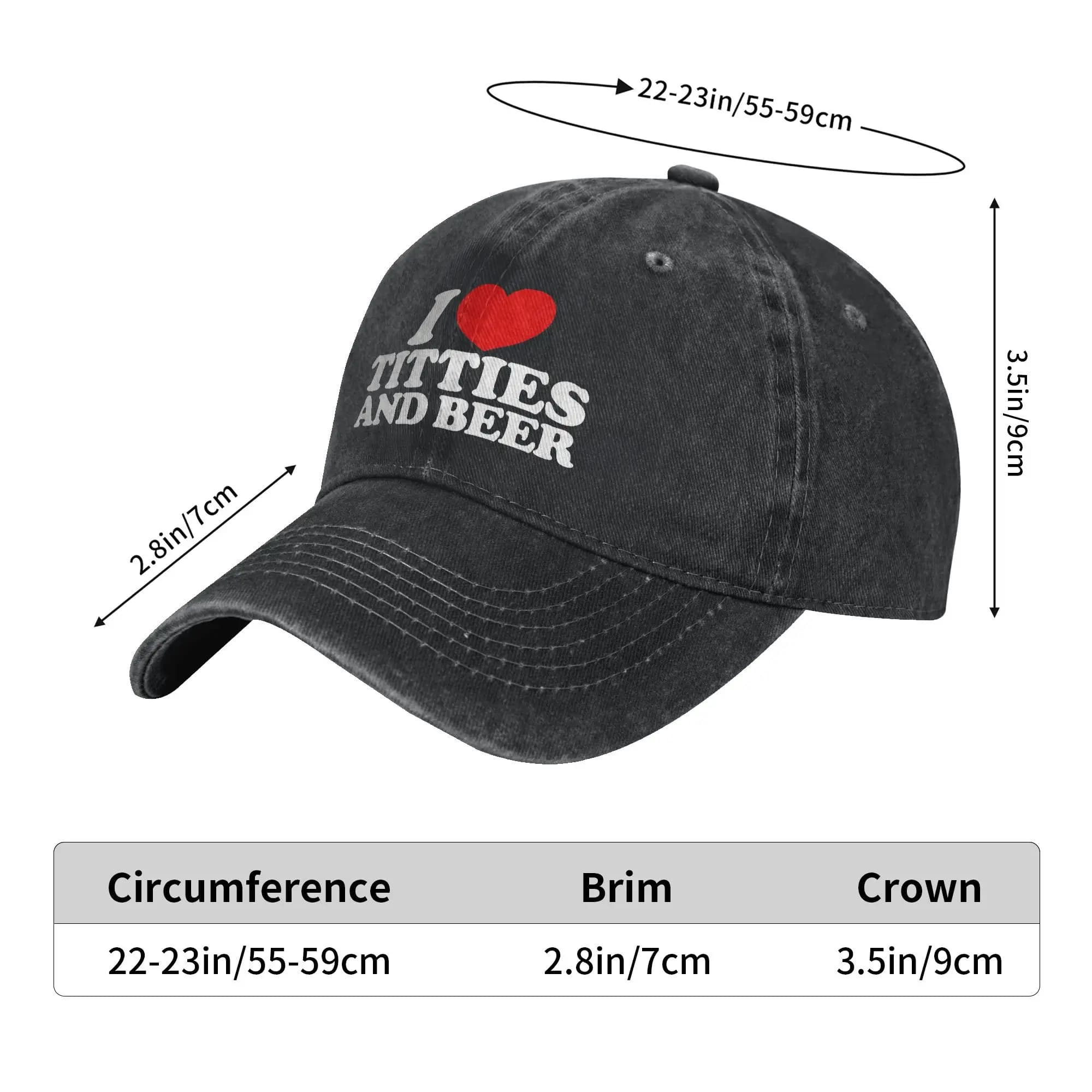 I Love Titties And Beer Casual Baseball Cap For Men Adult Summer Outdoor Gym Hip Hop Hats y2k Cool Sunscreen Snapback Cap