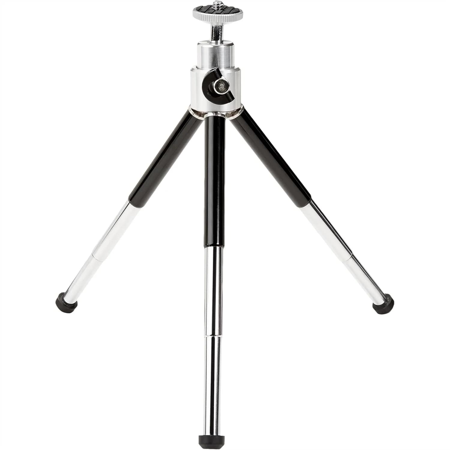 Mini treppiede da viaggio con rotazione a 360° ° Testa a sfera, altezza regolabile per fotocamere piccole e webcam, nera